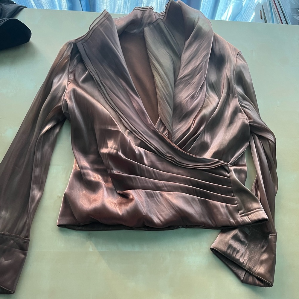 cachet satin shiny vintage dress coat